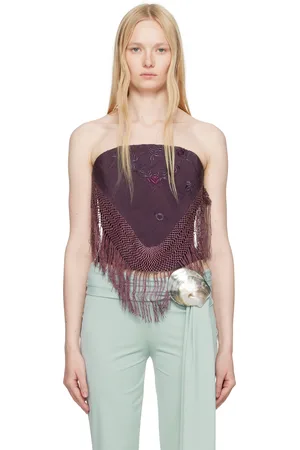 Conner Ives Corset mauve à garniture de style chemin de piano