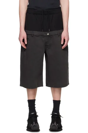 Spencer Badu Short noir en denim à taille basse