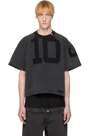 Spencer Badu T-shirt noir en jersey à effet délavé