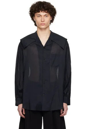 Simone Rocha Chemise noire à col marin
