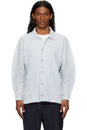 Issey Miyake Blouson gris à perforations