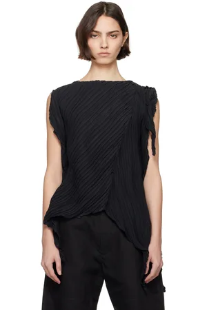 Issey Miyake Chemisier torsadé et froissé noir