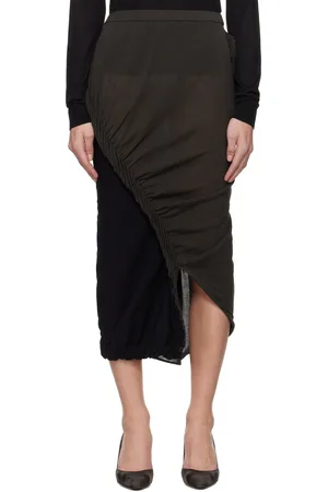 Issey Miyake Jupe midi Beanstalk noir et gris