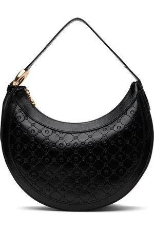 Marine Serre Sac Eclips noir en cuir à motif Moonogram gaufré