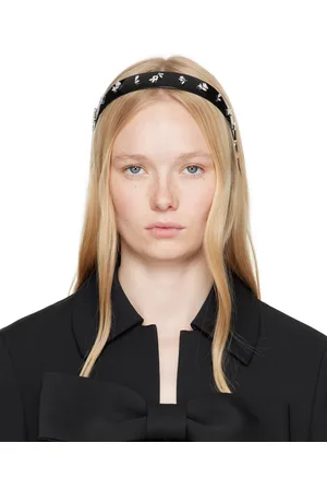Shushu/Tong Serre-tête noir à appliqués floraux à zircones édition YVMIN