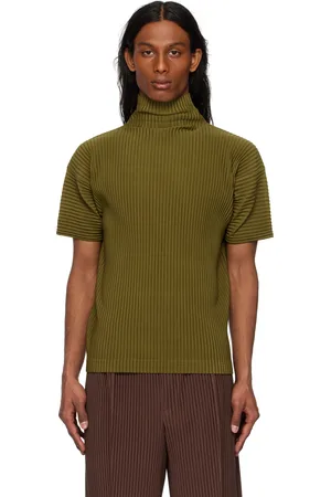 Issey Miyake T-shirt kaki - COLOR PLEATS