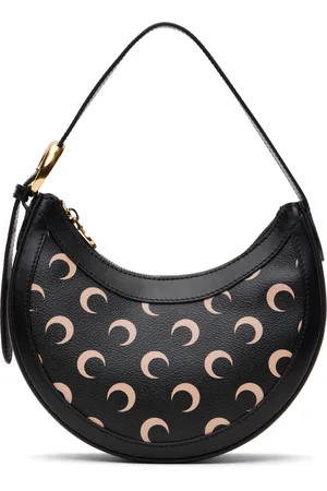 Marine Serre Mini sac Eclips noir en canevas à motif à logos