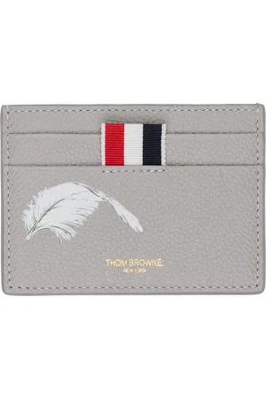 Thom Browne Porte-carte gris à image de plume façon 3D