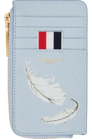 Thom Browne Portefeuille de style pochette à monnaie bleu à images de plume façon 3D