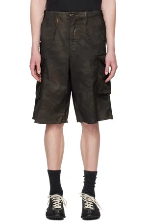 PROTOTYPES Short kaki en sergé surteint à motif camouflage