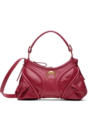 Marine Serre Mini sac Futura rose en cuir lustré