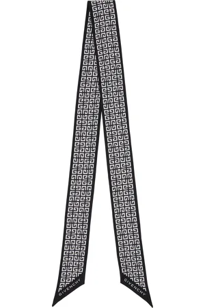 Givenchy Foulard de style bandeau noir et blanc en soie à motif 4G