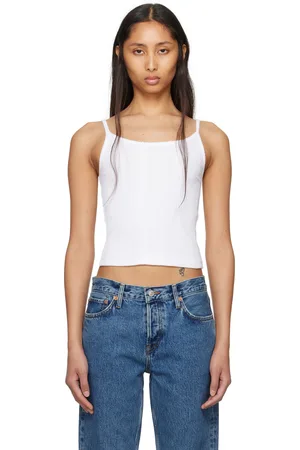 RE/DONE Camisole Jolie blanche en jersey côtelé édition Hanes