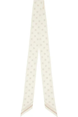 Givenchy Foulard de style bandeau blanc cassé et beige en soie à motif 4G