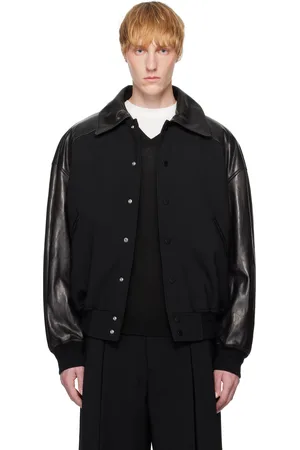 Jil Sander Blouson aviateur rembourré noir en cuir
