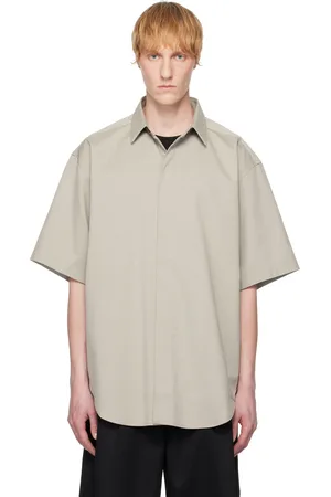 FEAR OF GOD Chemise à manches courtes grise en toile oxford