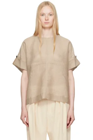 Issey Miyake T-shirt Papyrus brun clair