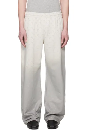 Marine Serre Pantalon de survêtement dégradé gris à motif à logos