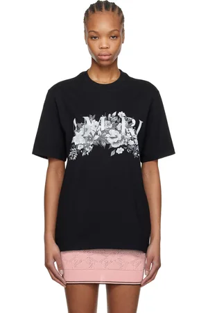 AMIRI T-shirt noir à image florale à logo
