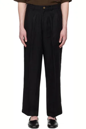 HARAGO Pantalon ample noir à plis