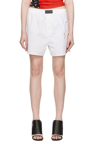 Marine Serre Short blanc en linges de maison suprarecyclés