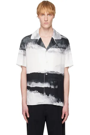 Balmain Chemise de pyjama noir et blanc à image de style lunaire