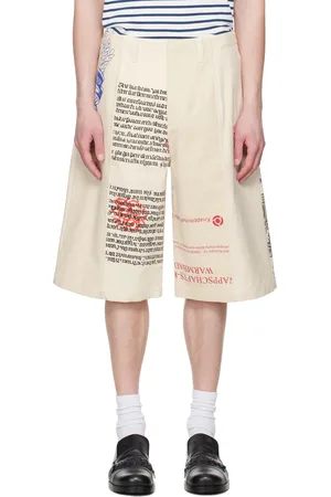 Marine Serre Short cargo beige en cabas suprarecyclés