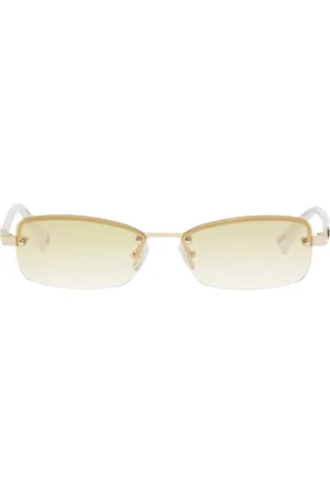 Le Specs Lunettes de soleil Enigmatic doré et blanc