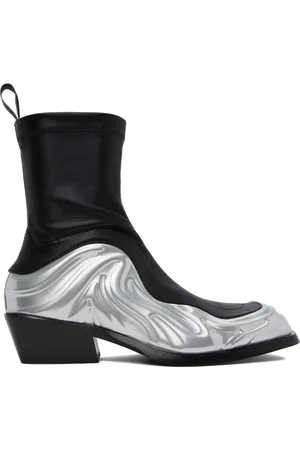 VERSACE Bottes Solare noir et argenté