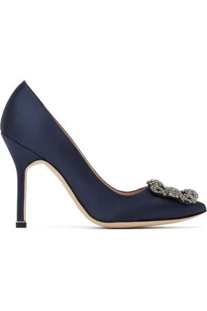 Manolo Blahnik Escarpins Hangisi 105 bleu marine