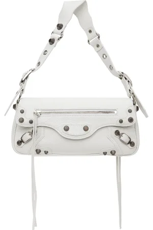 Balenciaga Petit sac à bandoulière blanc à ornements Cagole