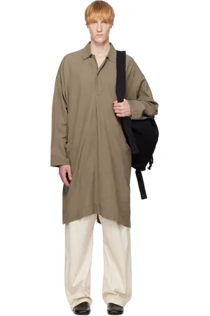 JAN JAN VAN ESSCHE Chemise de style tunique #39 taupe en popeline froissée