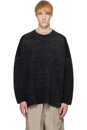 JAN JAN VAN ESSCHE Pull #70 noir en tricot de lin et coton