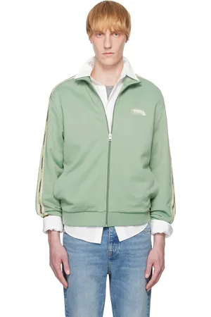 Maison Kitsuné Blouson de survêtement vert à logo Flash Fox et à glissière