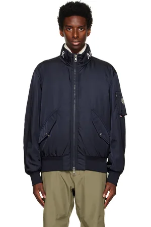 Moncler Ensemble de blouson aviateur et veste rembourrée en duvet Timur bleu marine et blanc cassé