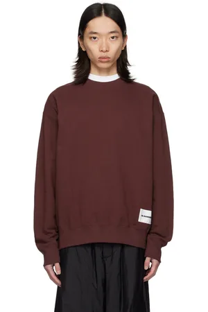 Jil Sander Pull molletonné bourgogne à écusson à logo