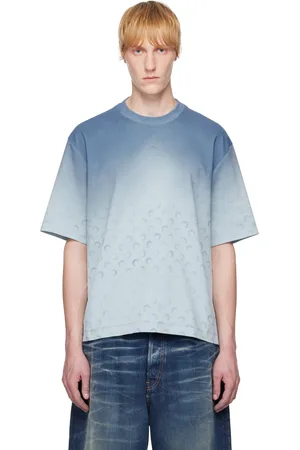 Marine Serre T-shirt décontracté bleu en jersey à motif à logos et à effet délavé