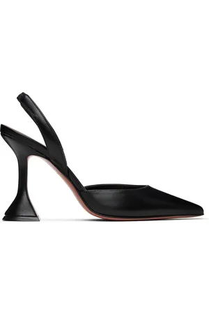 Amina Muaddi Chaussures à talon Holli 95 noires à bride arrière