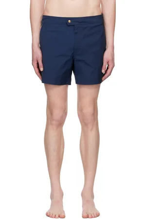 Tom Ford Maillot de bain bleu marine en popeline