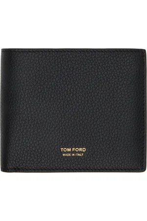 Tom Ford Portefeuille à deux volets noir en cuir grainé