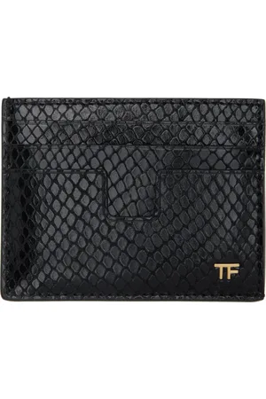 Tom Ford Porte-carte noir gaufré façon serpent
