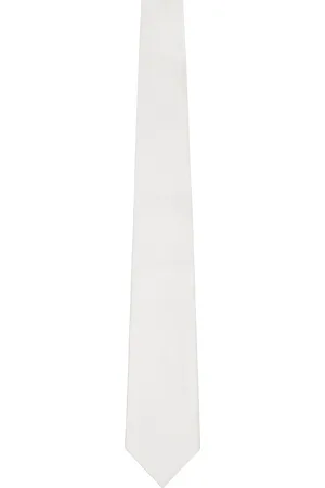 Tom Ford Cravate blanche en natté diagonal