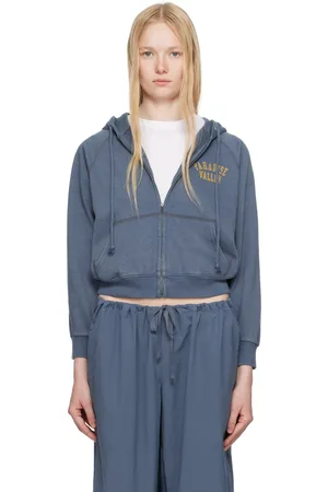 SKIMS Pull à capuche bleu à glissière - Lightweight Fleece