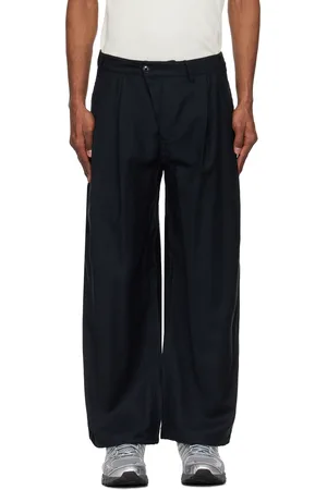 Maharishi Pantalon asymétrique 6058 noir en laine à plis