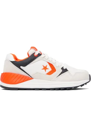 Converse Baskets basses Trainer blanc cassé et orange à empiècement rayé