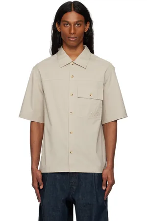 Maison Kitsuné Surchemise à manches courtes taupe