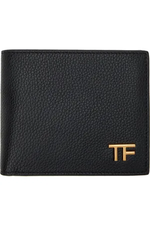 Tom Ford Portefeuille à deux volets noir à découpes à logo
