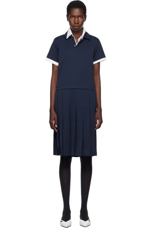 Comme des Garçons Robe midi bleu marine en jersey de polyester