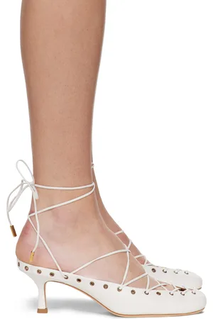 Chloé Mules de style ghillie blanches à logo