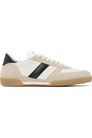 Tom Ford Baskets Terence blanc et beige en suède